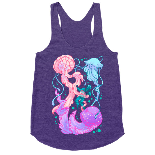 Deep Sea Diver & Jellyfish Racerback Tank