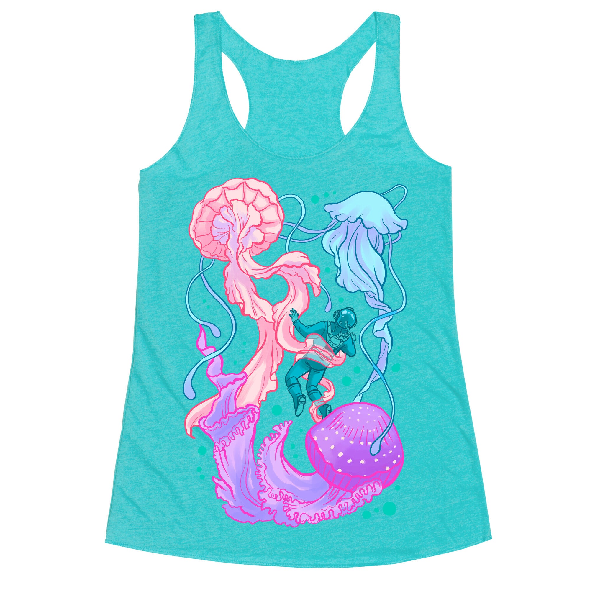 Deep Sea Diver & Jellyfish Racerback Tank