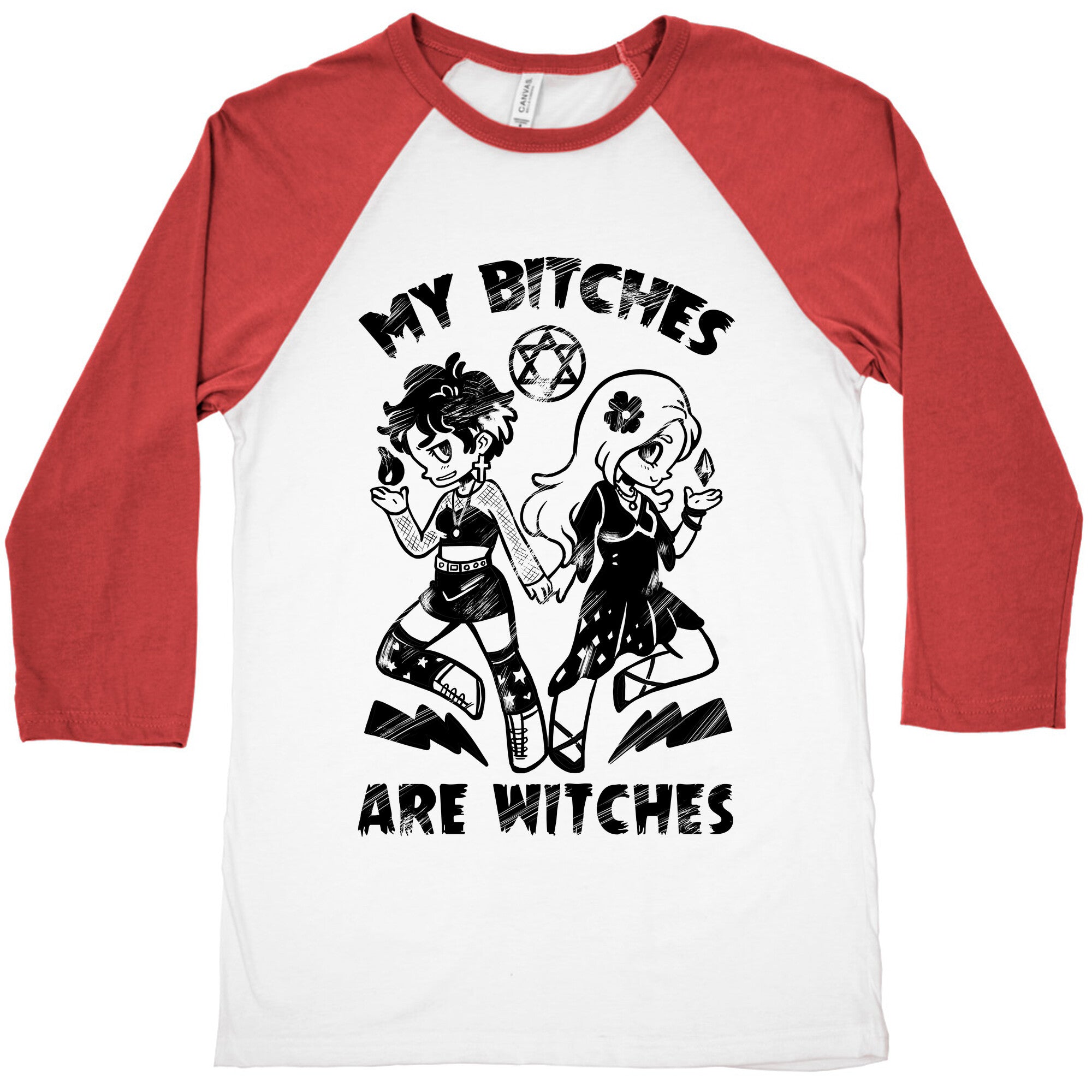 My Bitches Are Witches Baseball Tee