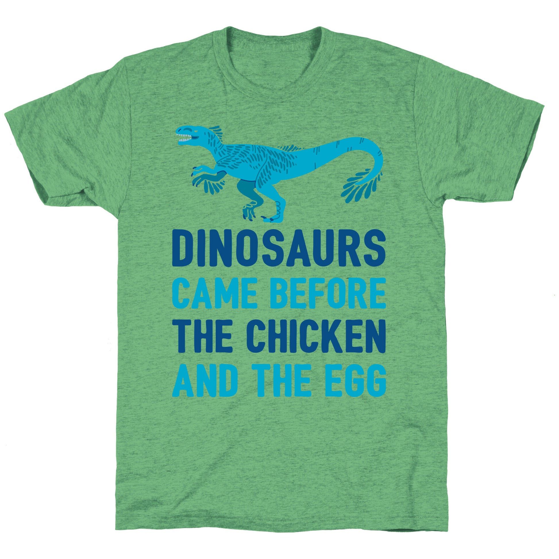 Dinosaurs Came Before The Chicken And The Egg Unisex Triblend Tee