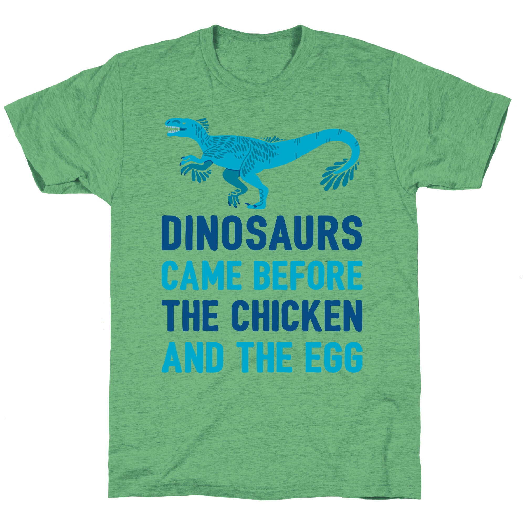 Dinosaurs Came Before The Chicken And The Egg Unisex Triblend Tee