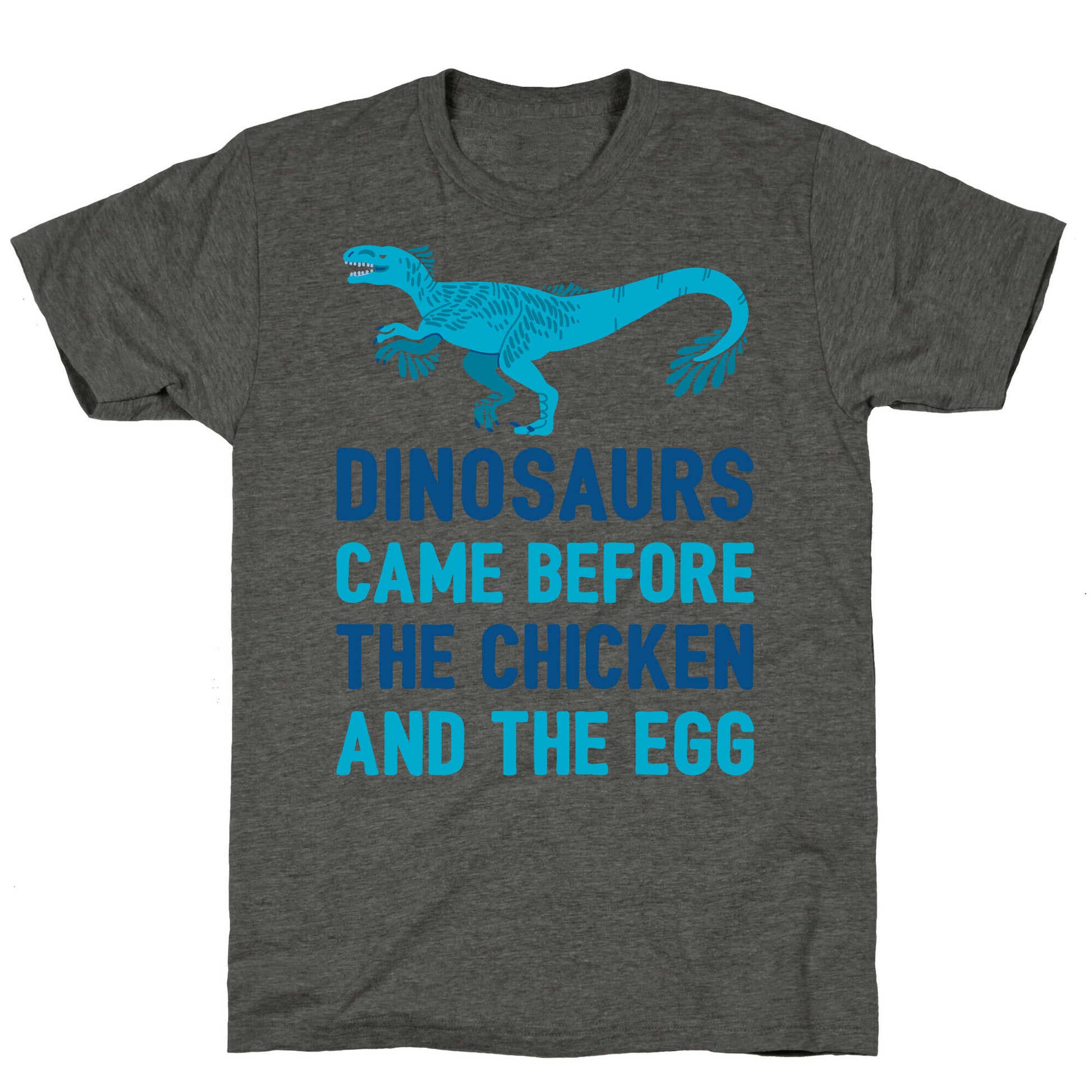 Dinosaurs Came Before The Chicken And The Egg Unisex Triblend Tee
