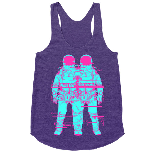 Twin Astronaut Glitch Racerback Tank