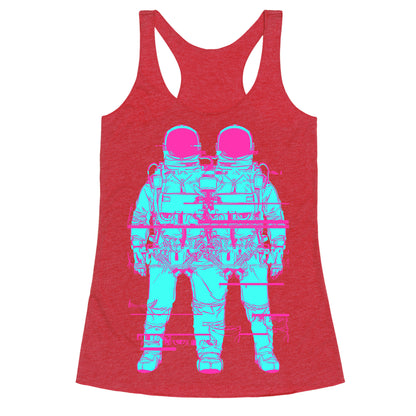 Twin Astronaut Glitch Racerback Tank