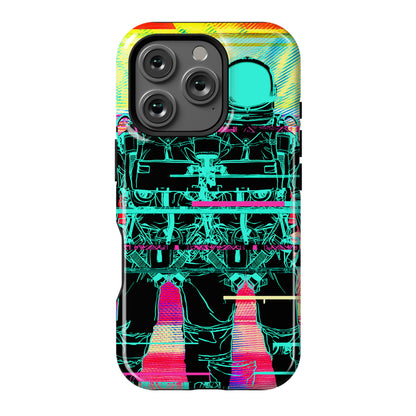 Twin Astronaut Glitch Phone Case