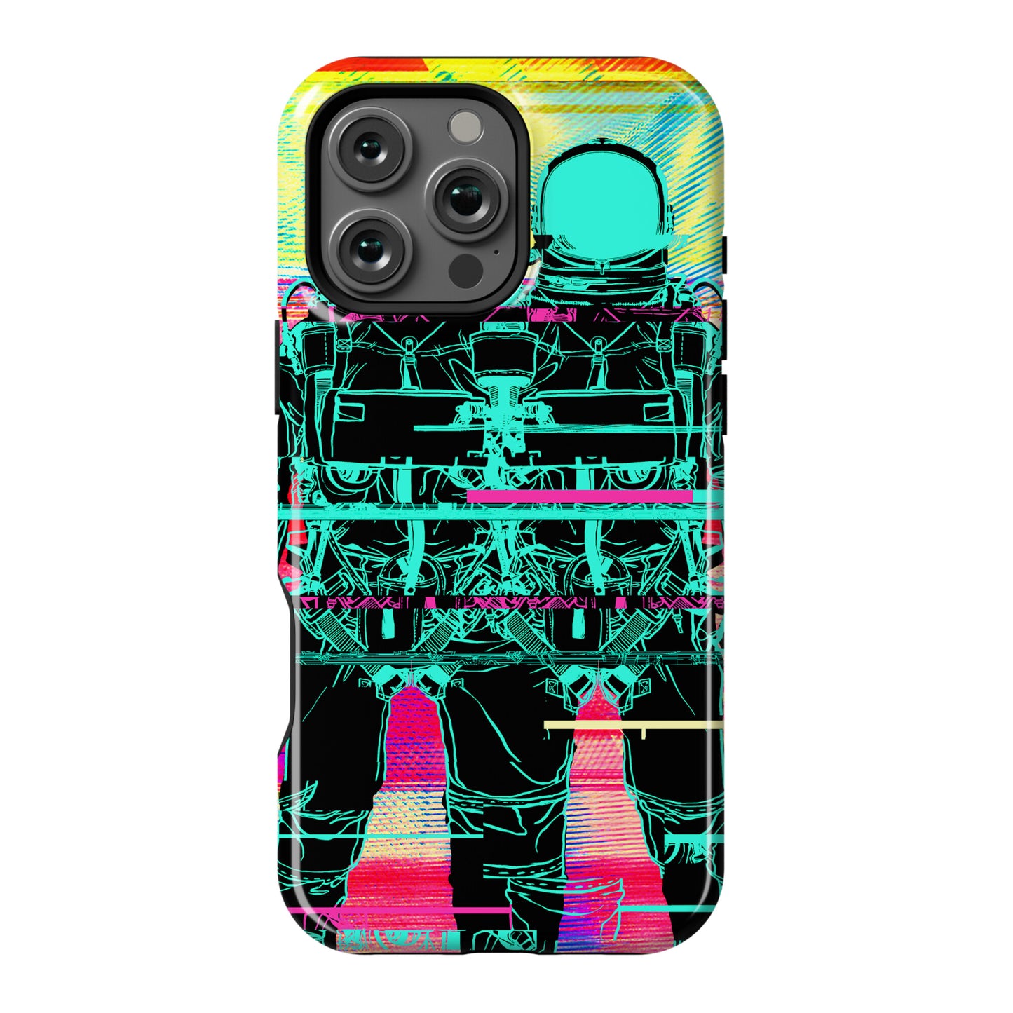 Twin Astronaut Glitch Phone Case