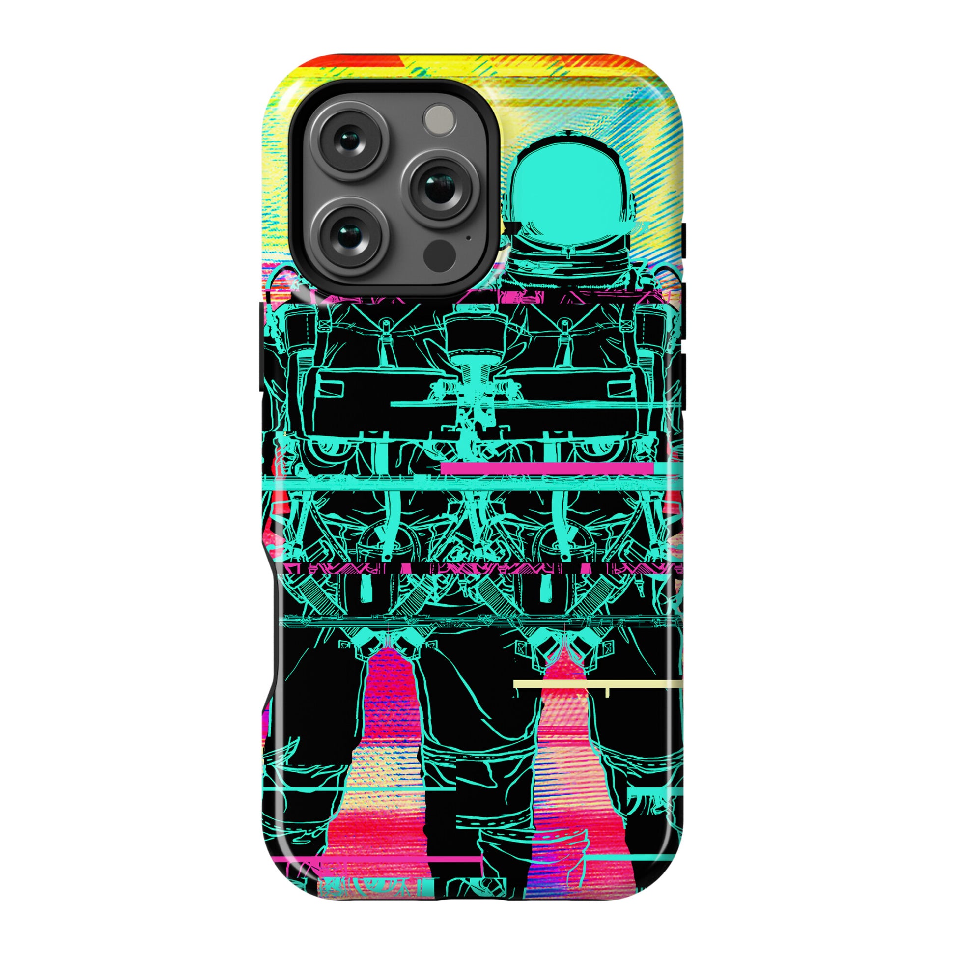 Twin Astronaut Glitch Phone Case