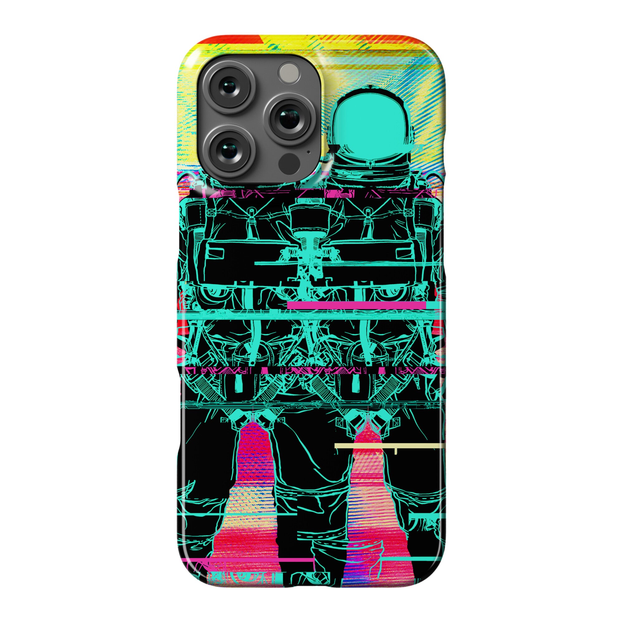 Twin Astronaut Glitch Phone Case