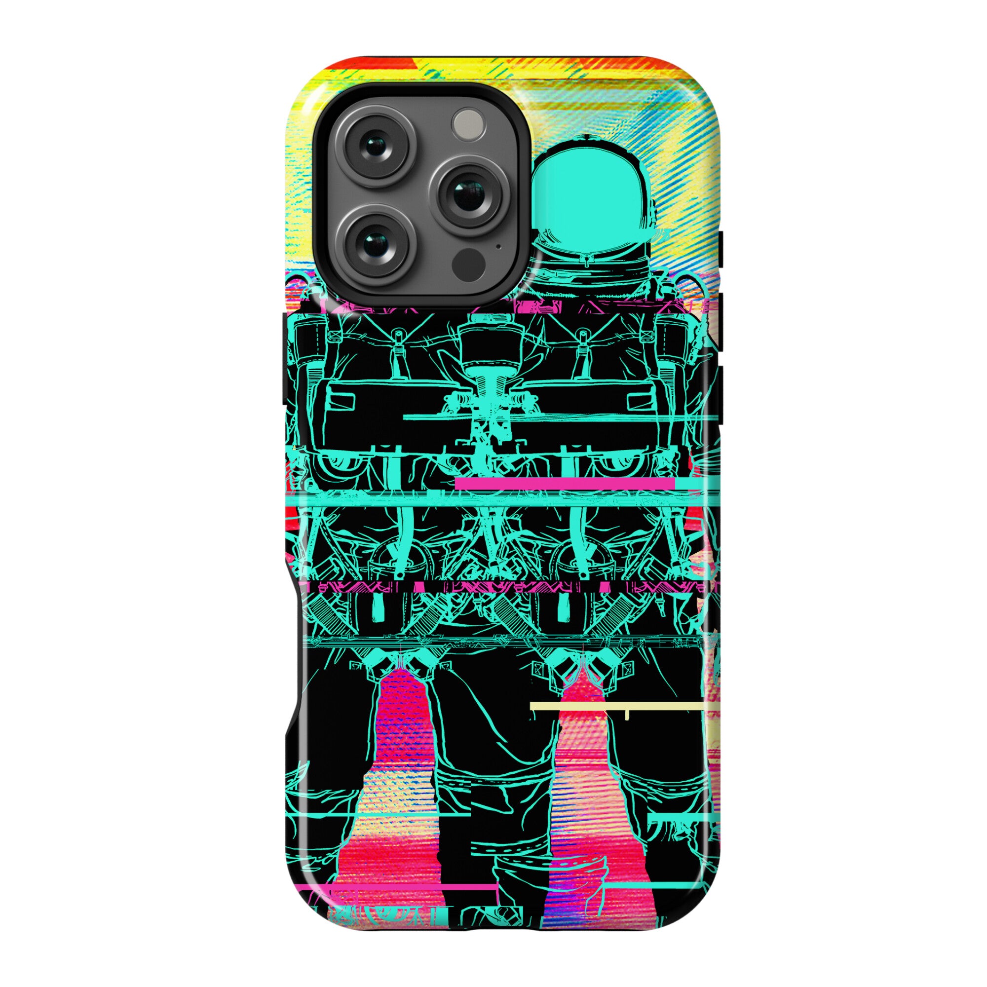Twin Astronaut Glitch Phone Case