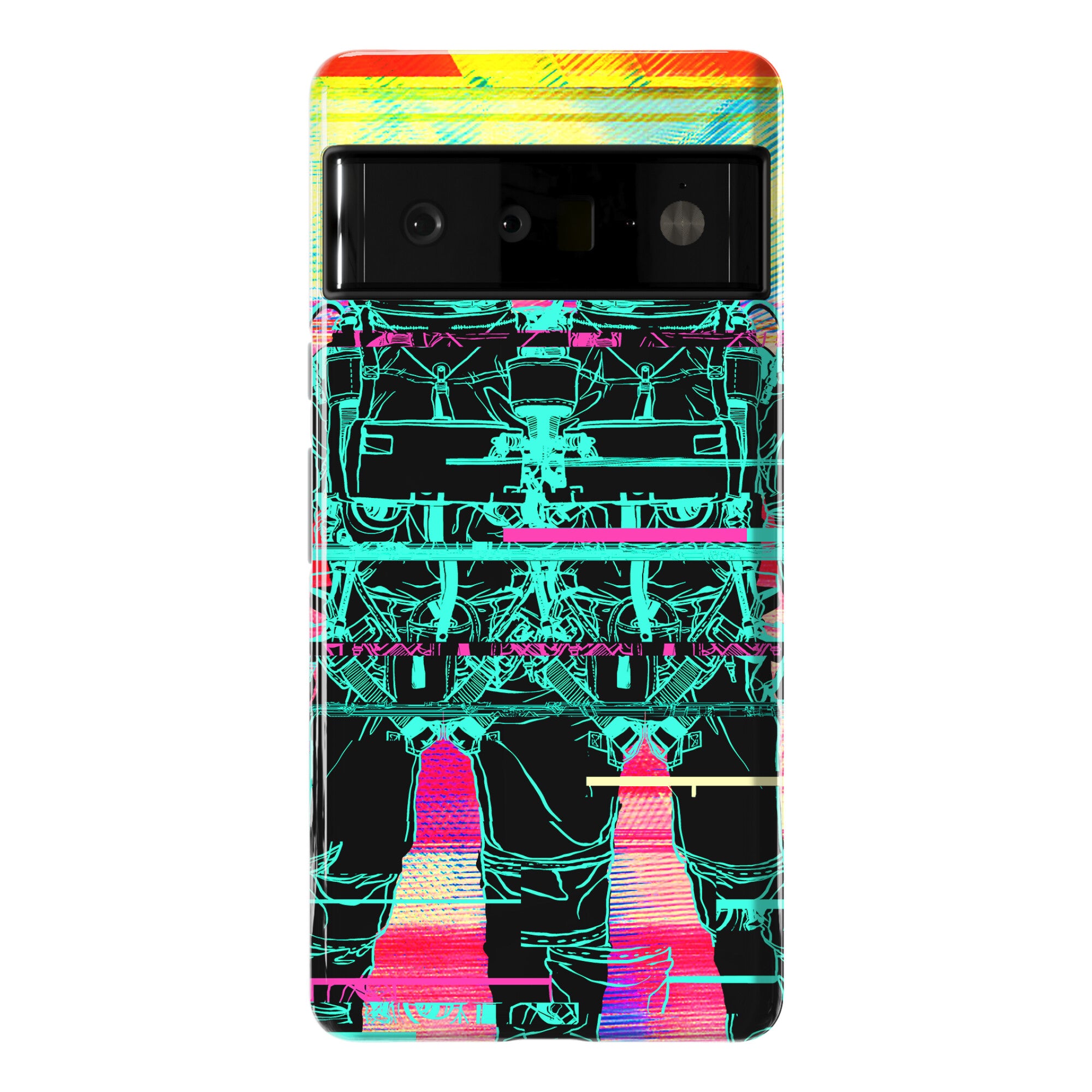 Twin Astronaut Glitch Phone Case