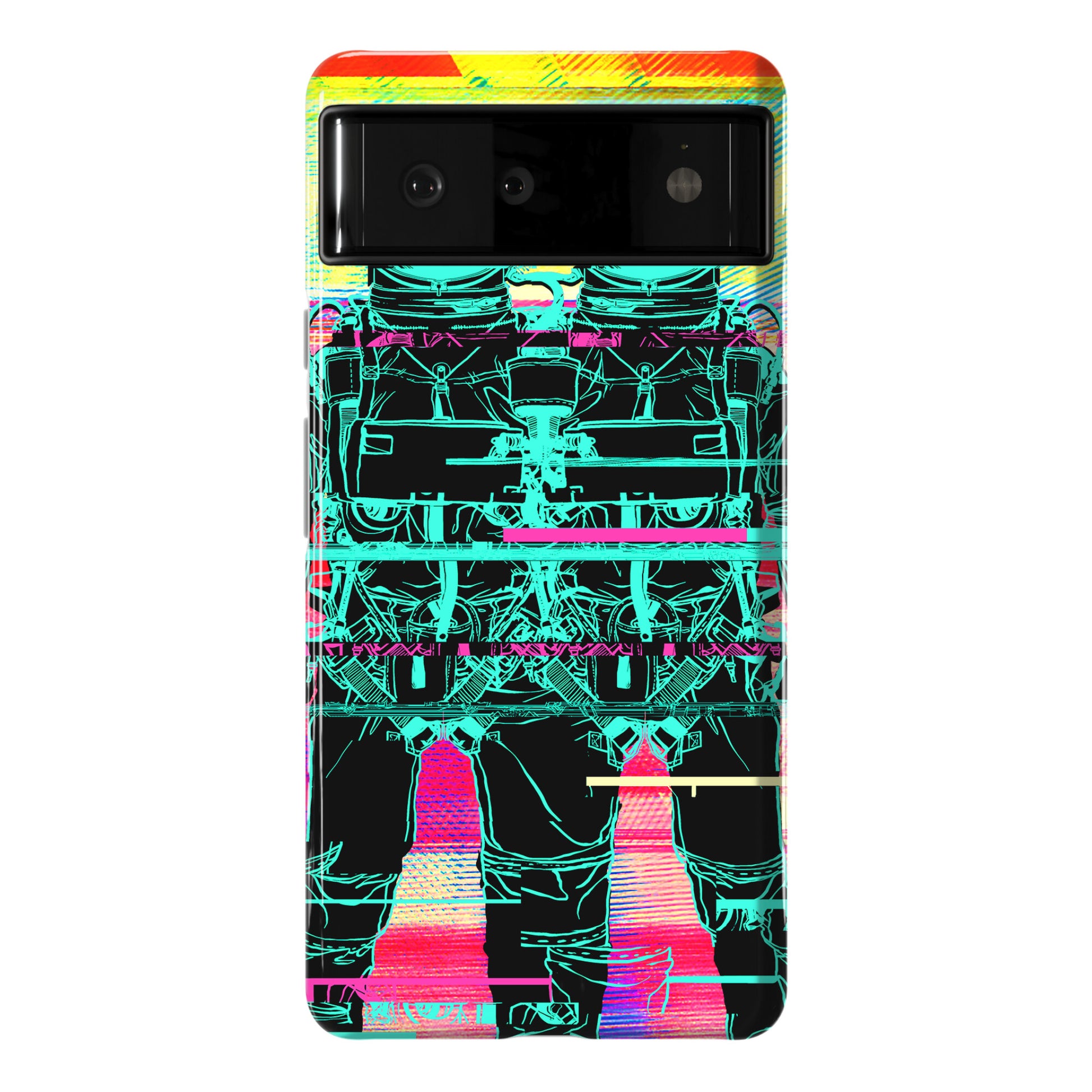 Twin Astronaut Glitch Phone Case