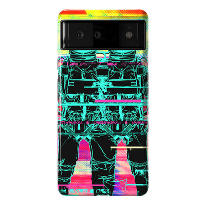 Twin Astronaut Glitch Phone Case