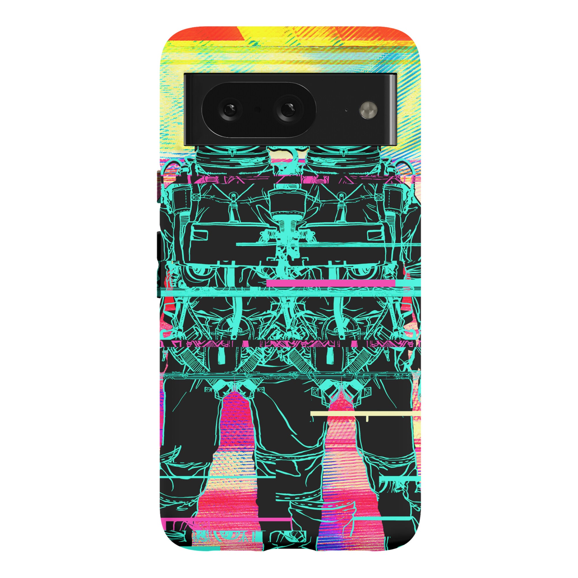 Twin Astronaut Glitch Phone Case