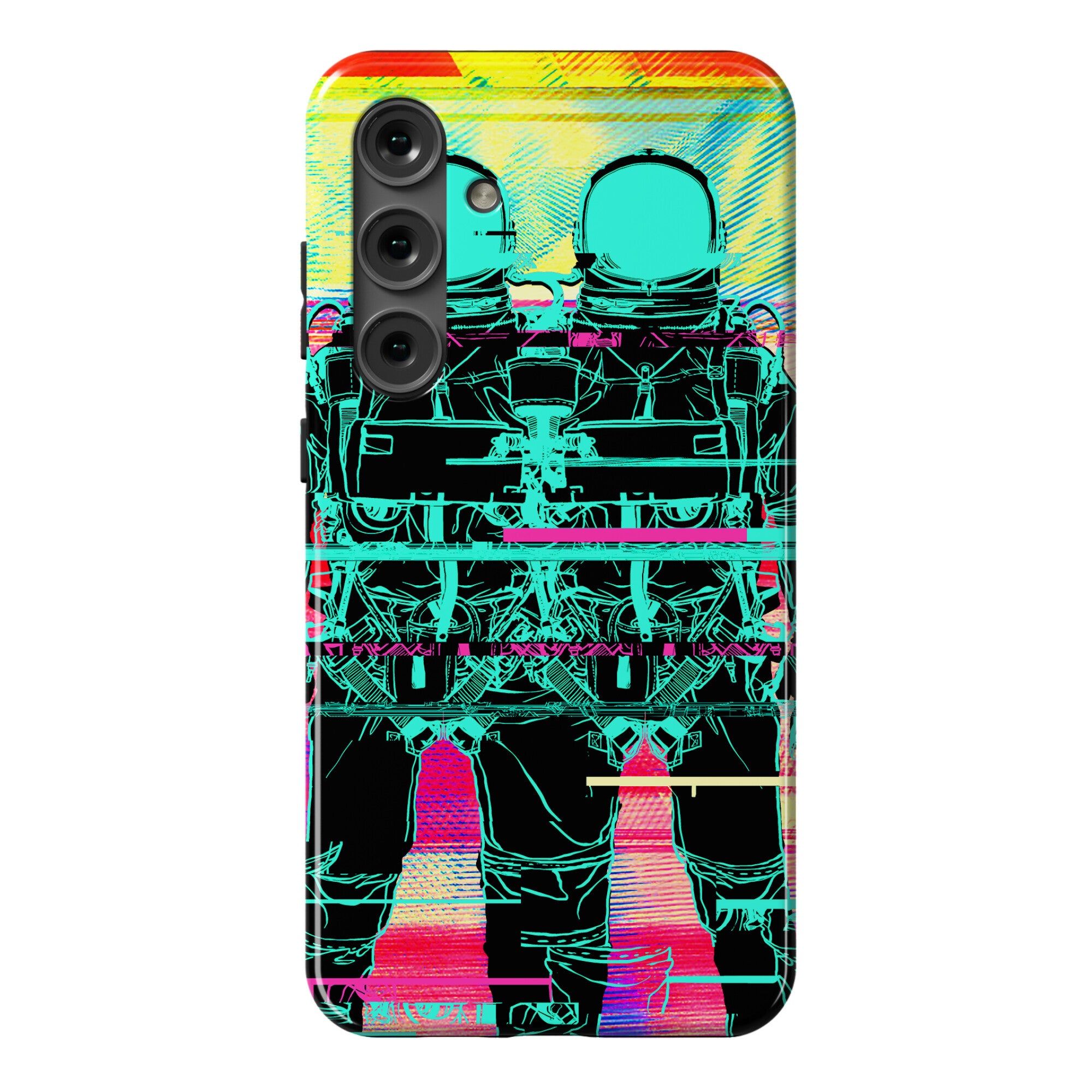 Twin Astronaut Glitch Phone Case