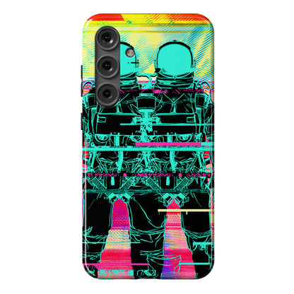 Twin Astronaut Glitch Phone Case