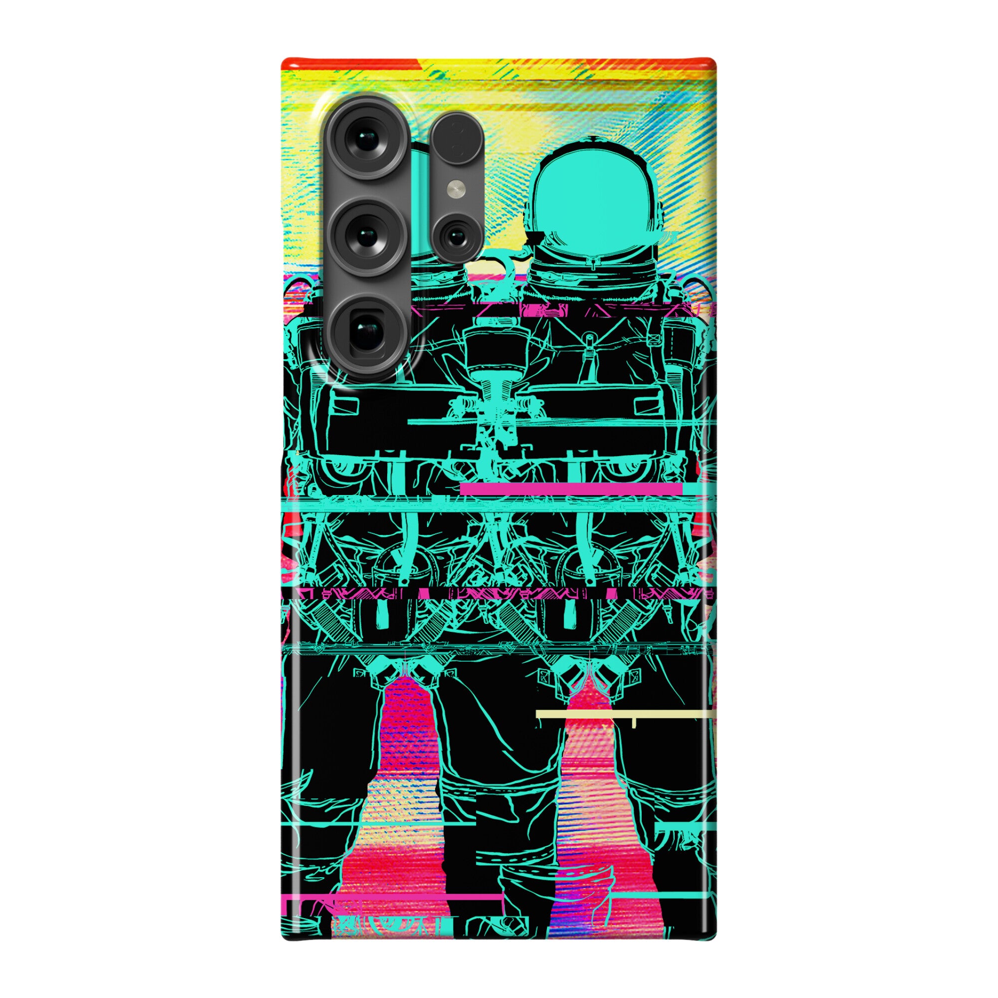 Twin Astronaut Glitch Phone Case