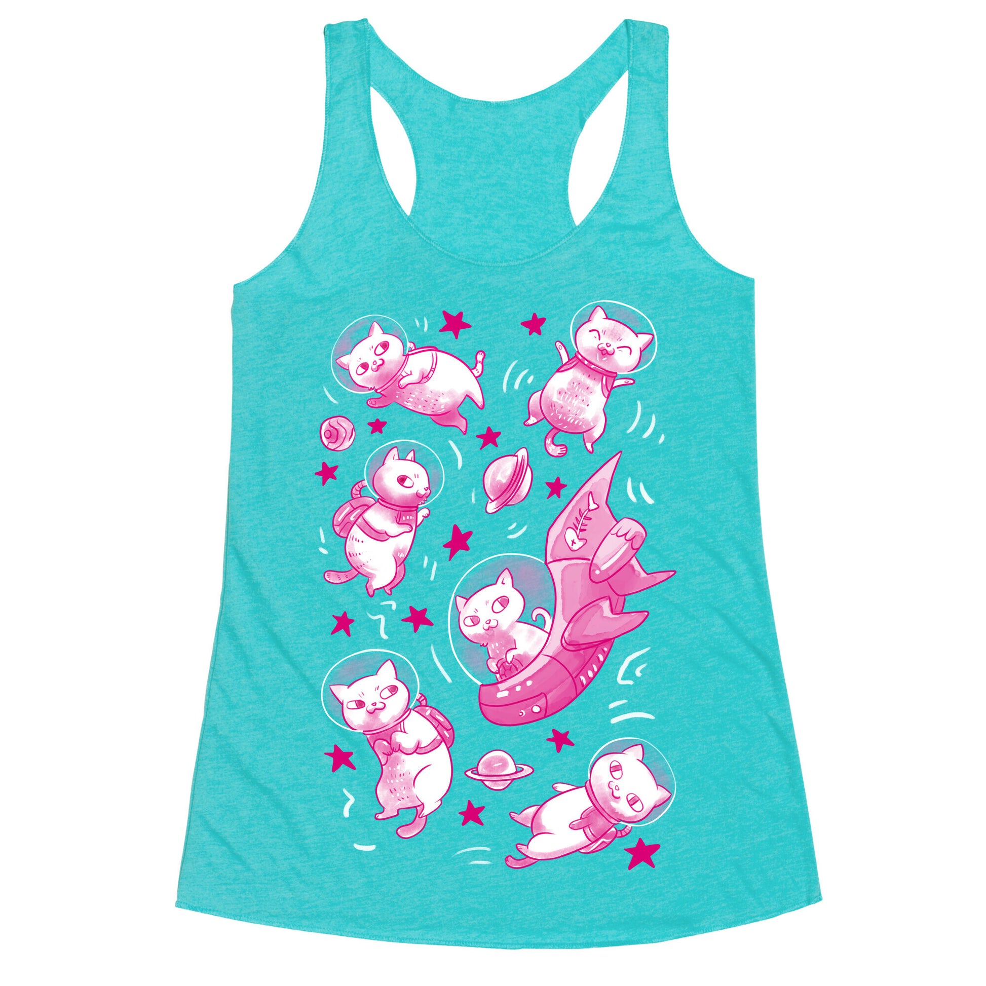 Cats In Space Racerback Tank