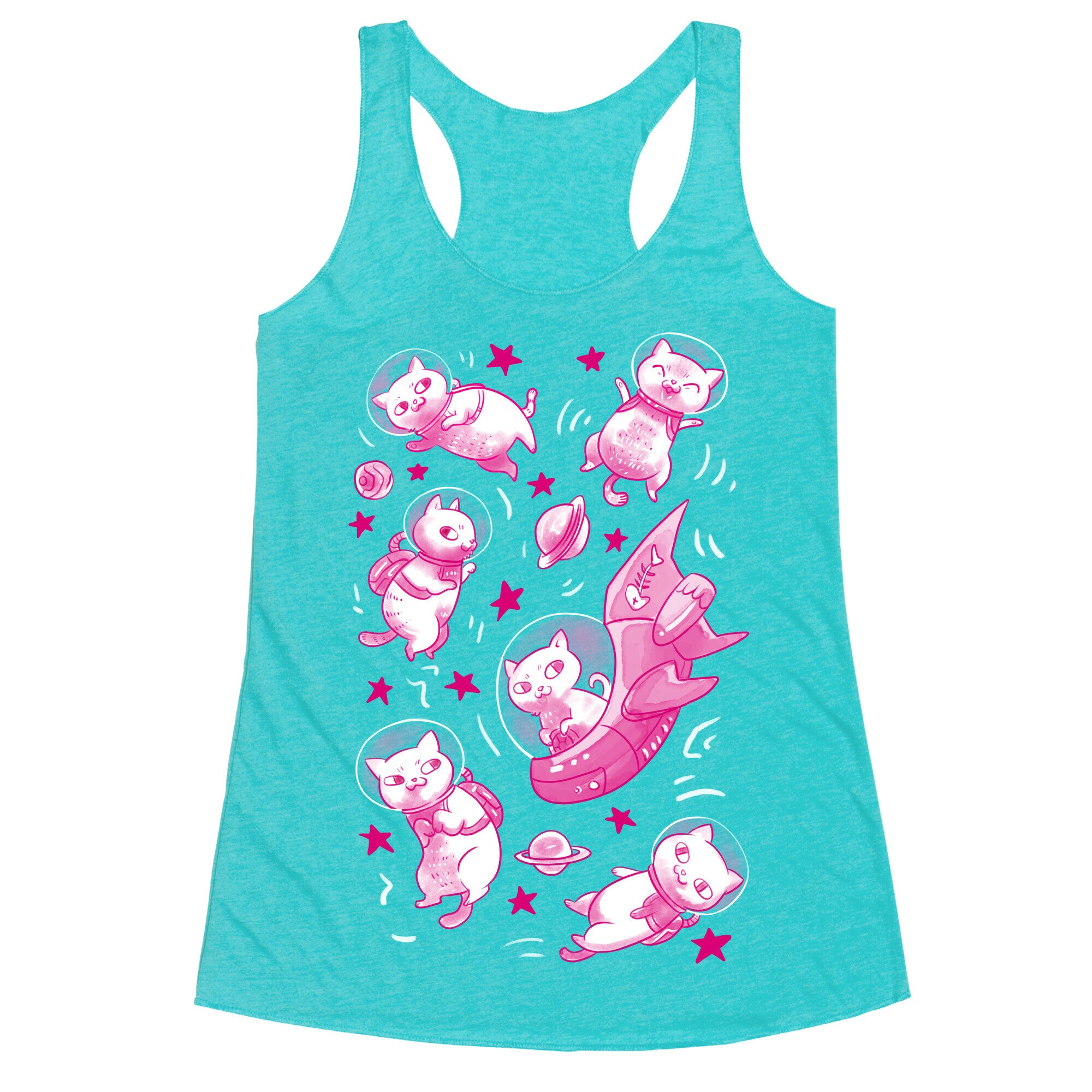 Cats In Space Racerback Tank