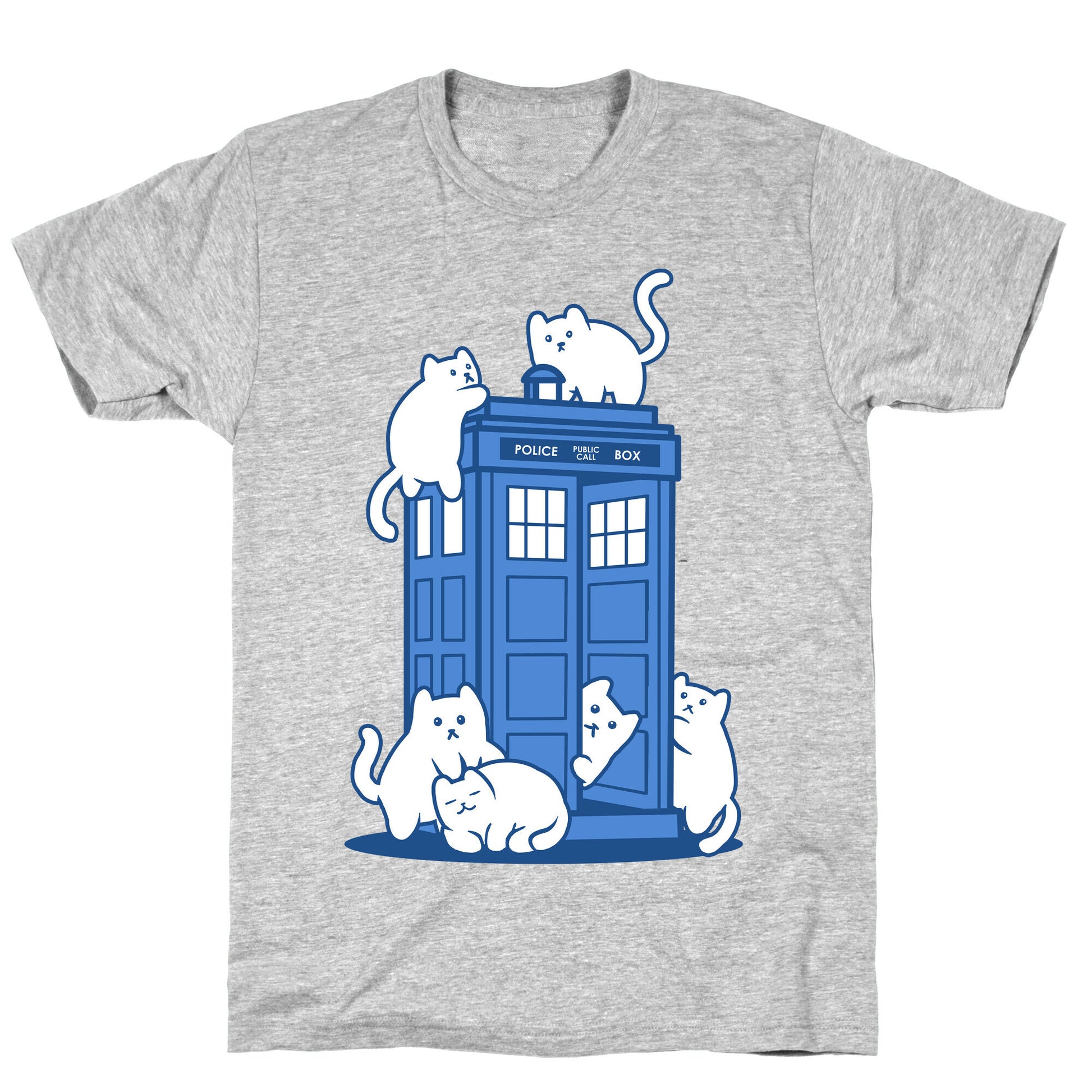 Catipose and the Tardis T-Shirt