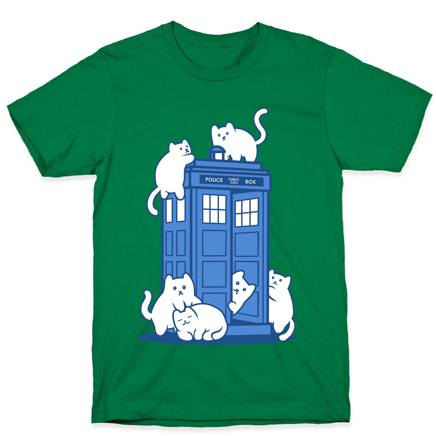 Catipose and the Tardis T-Shirt