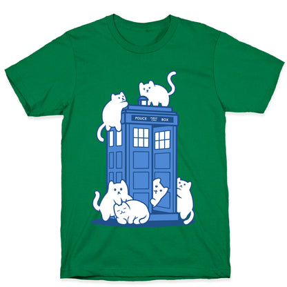Catipose and the Tardis T-Shirt