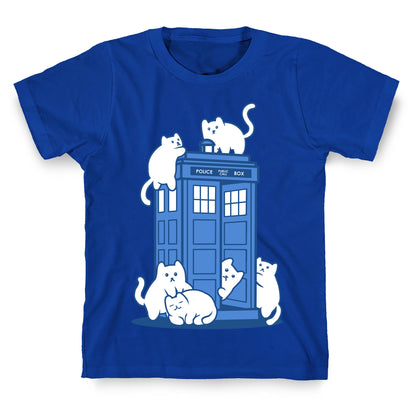 Catipose and the Tardis T-Shirt