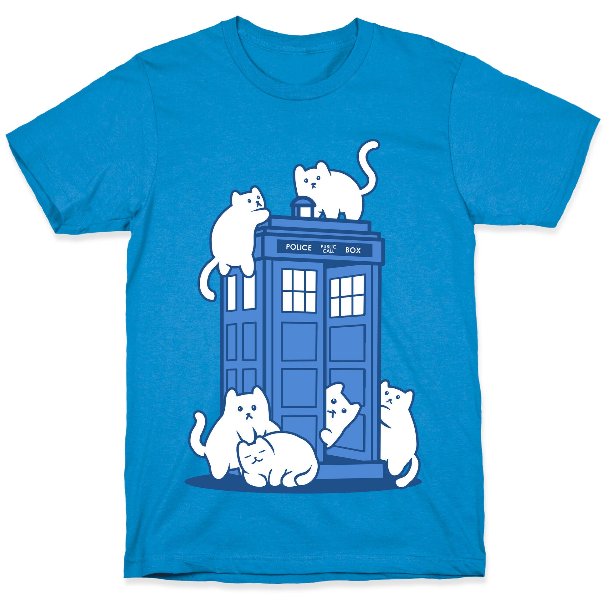 Catipose and the Tardis T-Shirt