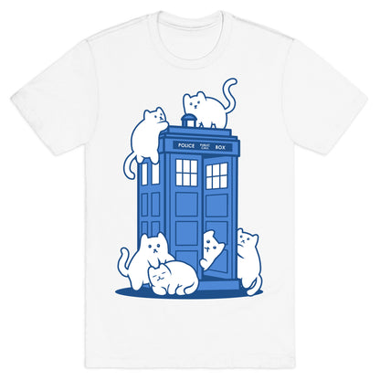 Catipose and the Tardis T-Shirt