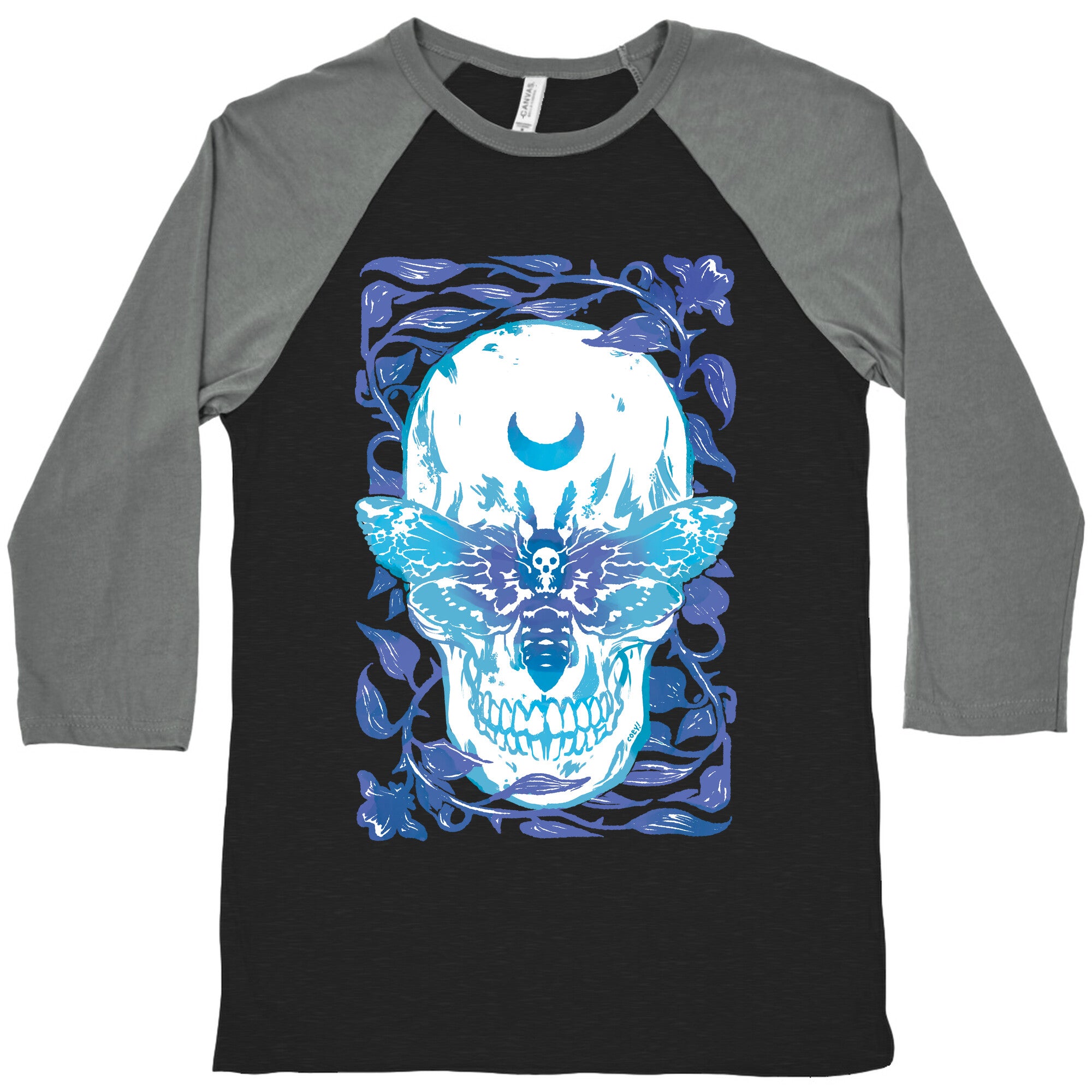 Skull Moth Baseball Tee