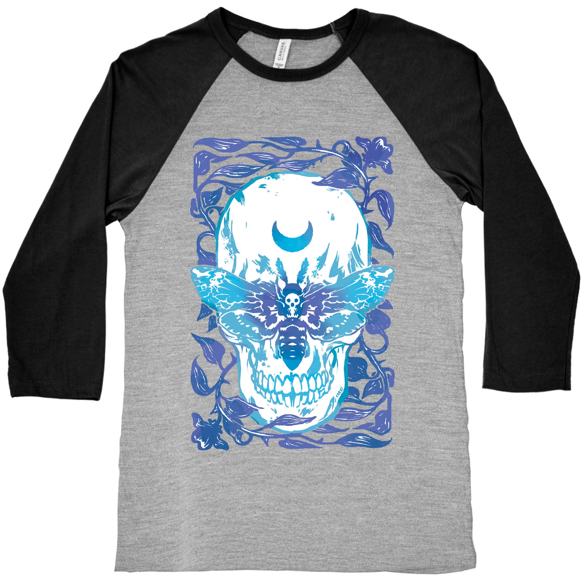 Skull Moth Baseball Tee