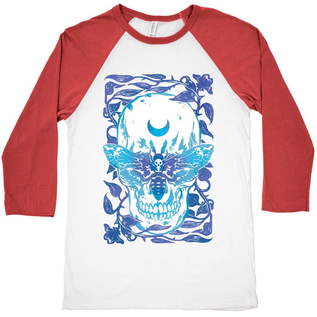 Skull Moth Baseball Tee