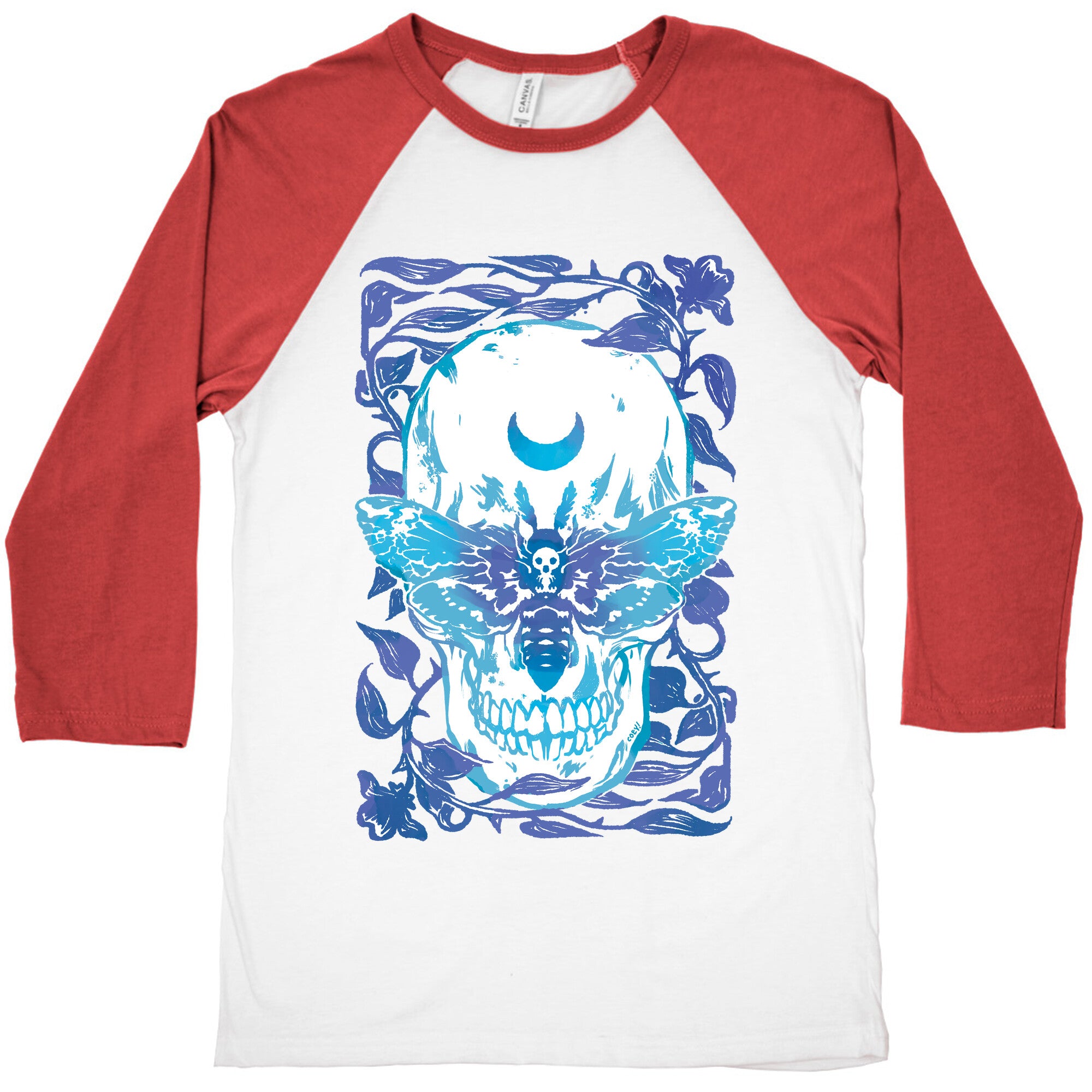 Skull Moth Baseball Tee