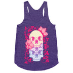 Skull of Vines and Flowers Racerback Tank