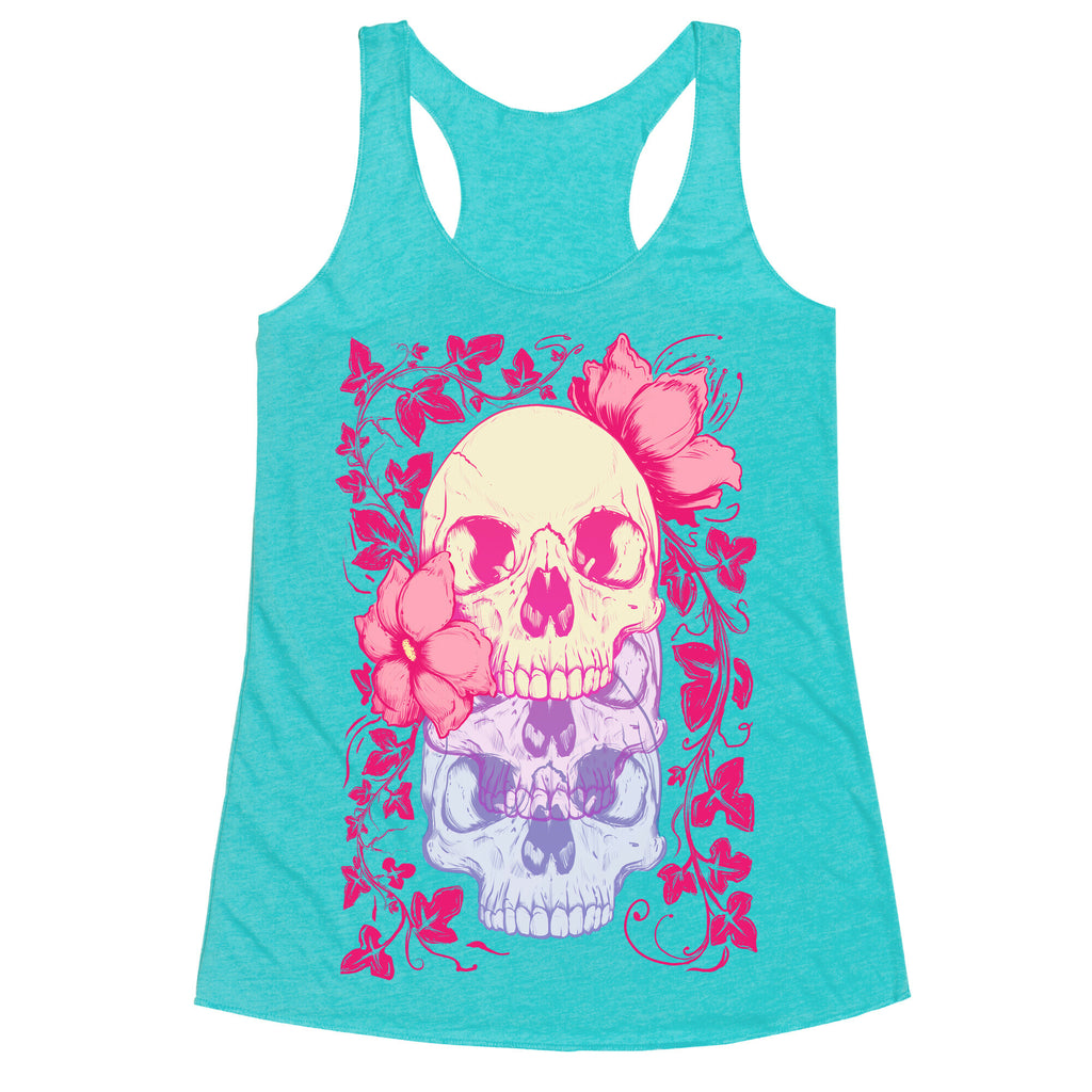 Skull of Vines and Flowers Racerback Tank