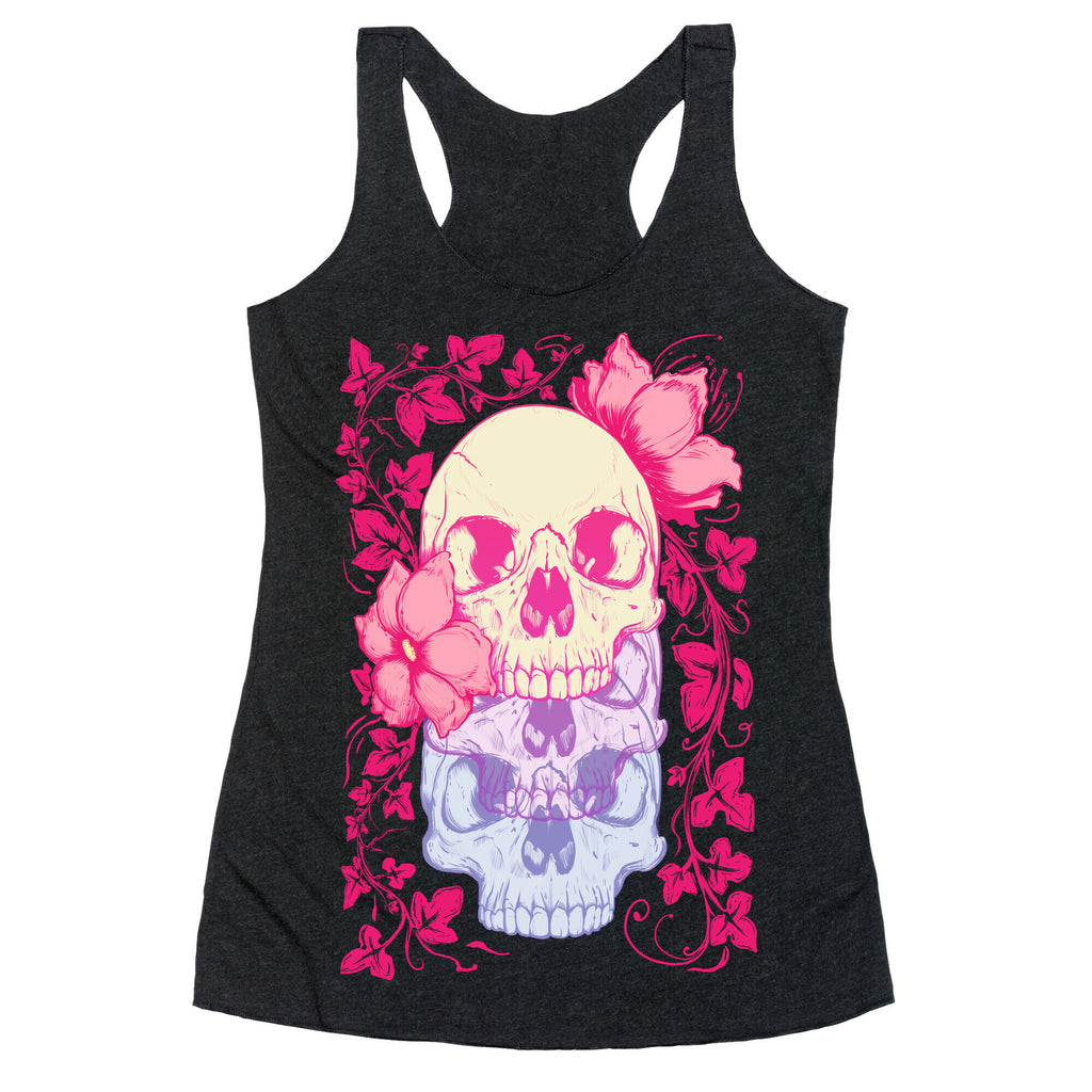 Skull of Vines and Flowers Racerback Tank