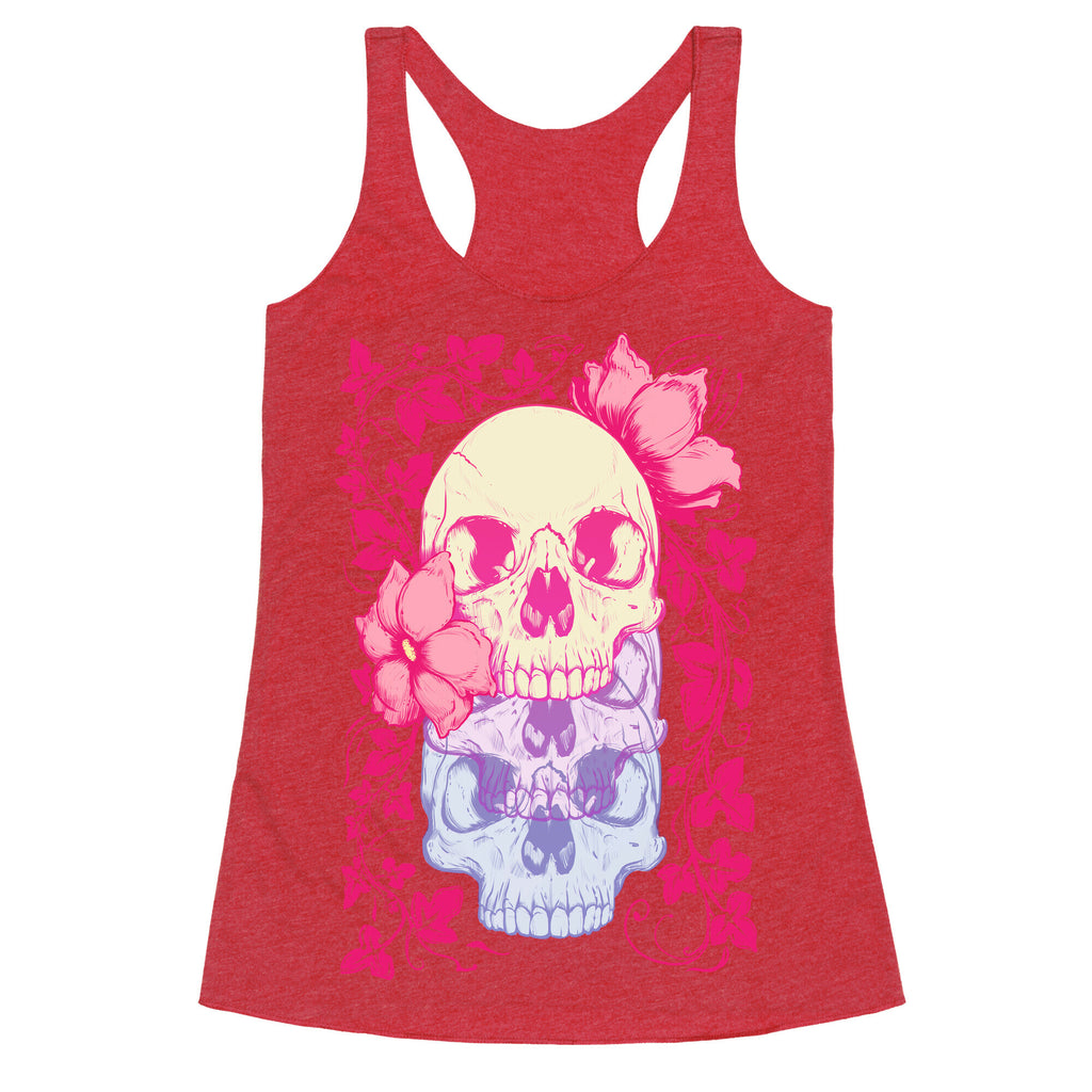 Skull of Vines and Flowers Racerback Tank