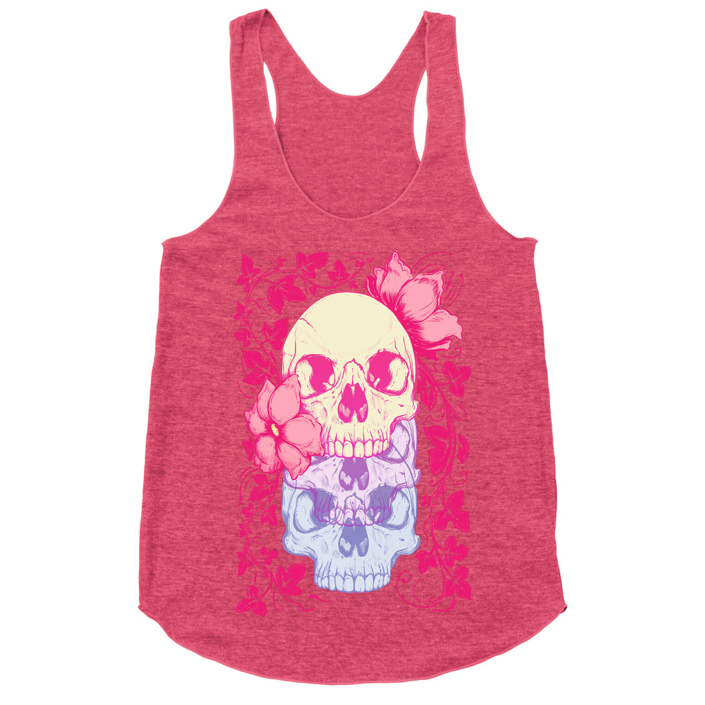 Skull of Vines and Flowers Racerback Tank