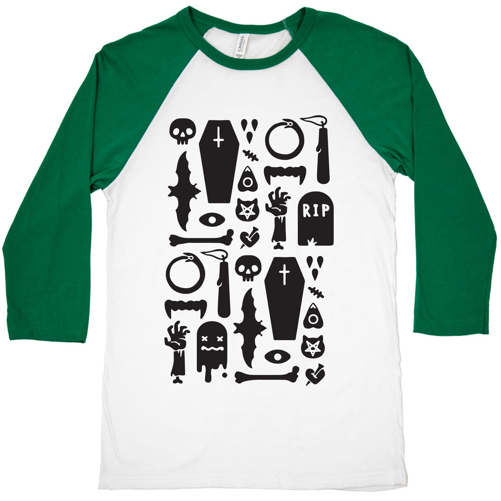 Simple Halloween Pattern Baseball Tee