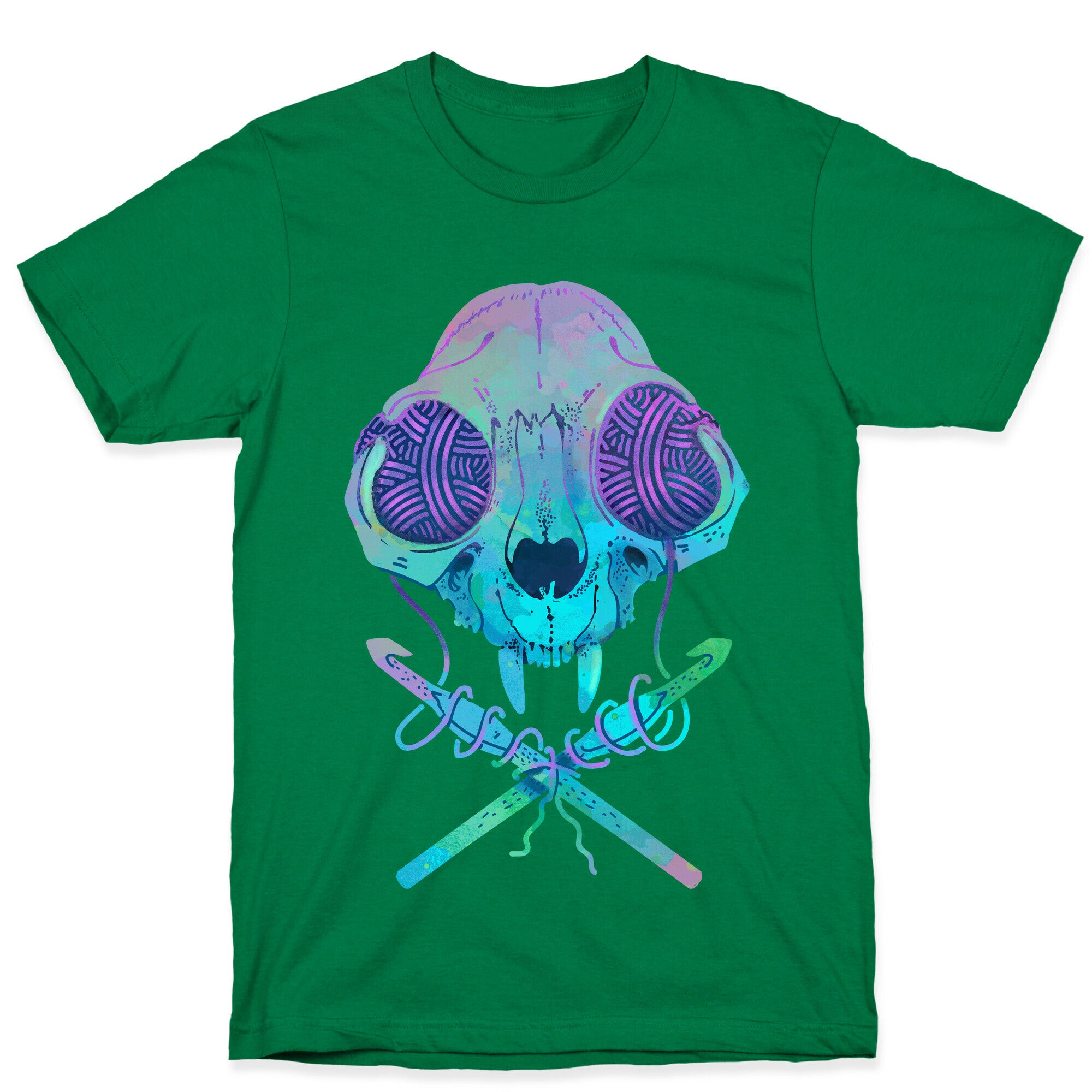 Cat Skull & Crochet Hooks T-Shirt