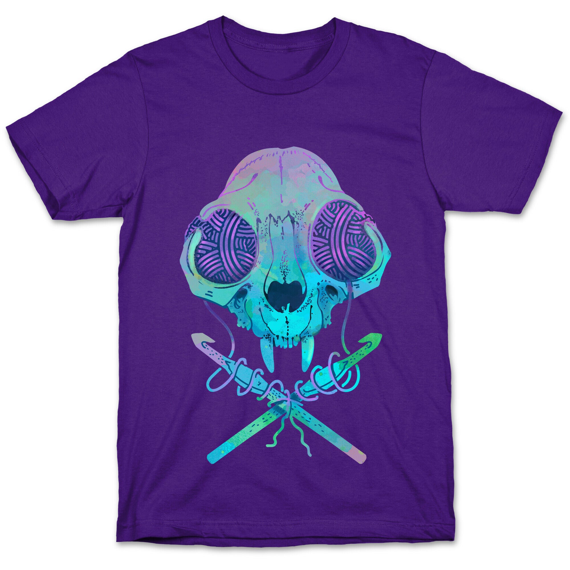 Cat Skull & Crochet Hooks T-Shirt
