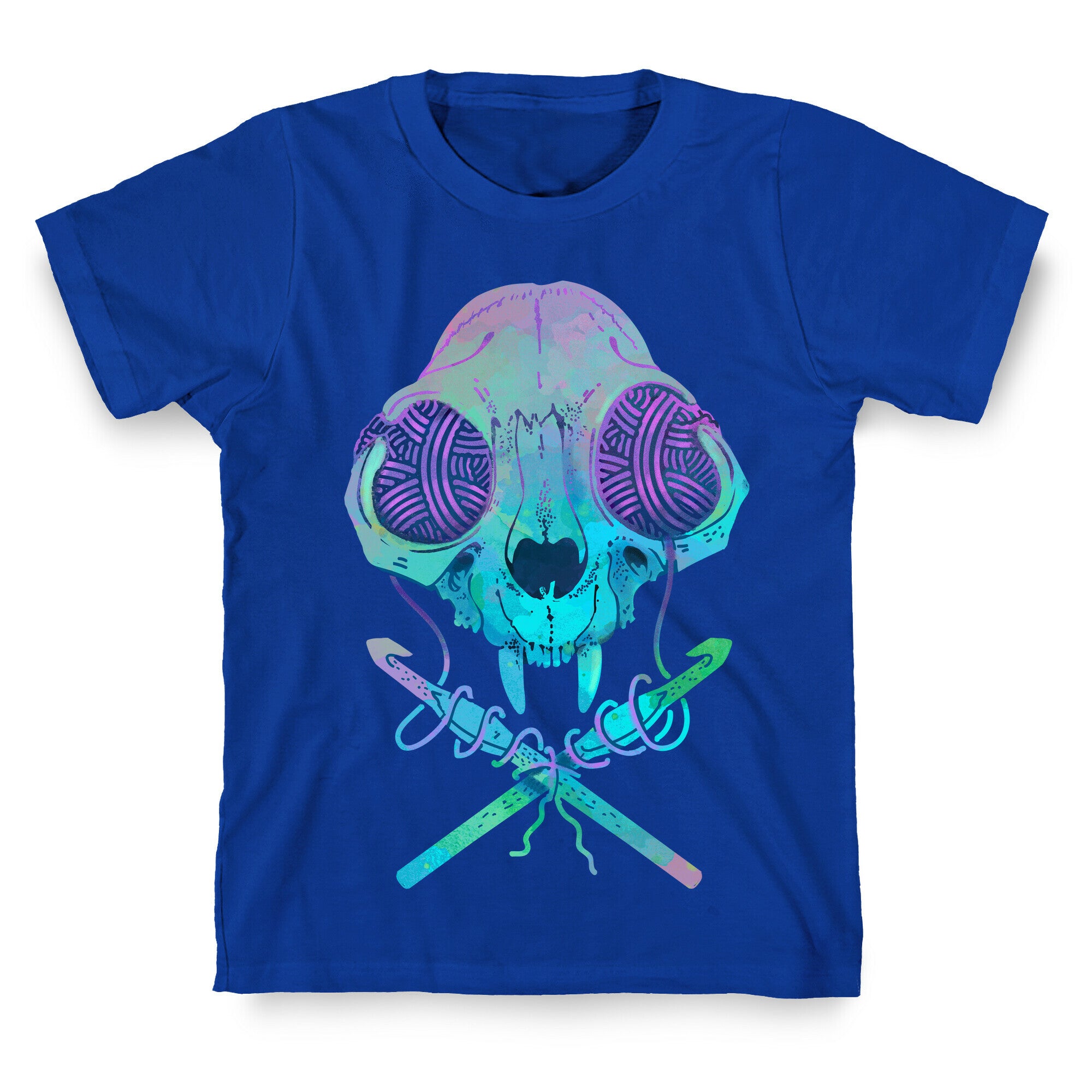 Cat Skull & Crochet Hooks T-Shirt