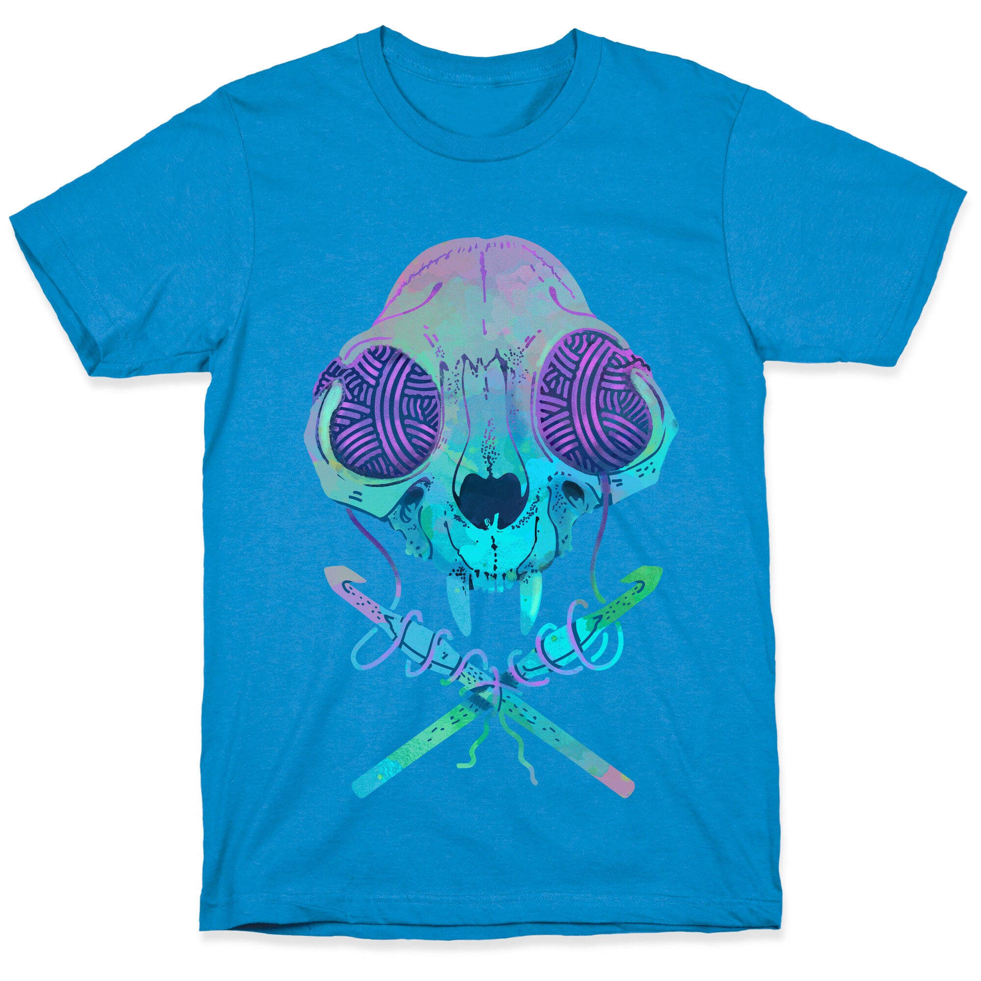 Cat Skull & Crochet Hooks T-Shirt