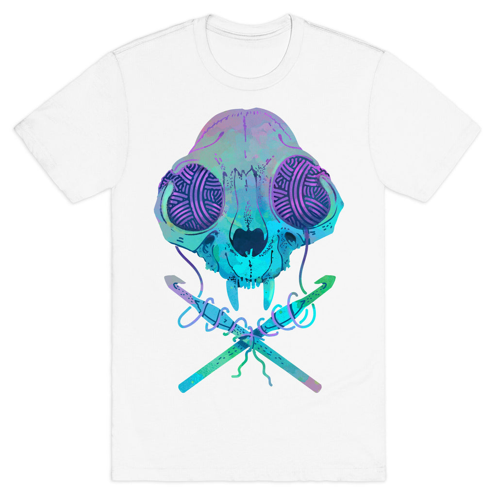 Cat Skull & Crochet Hooks T-Shirt