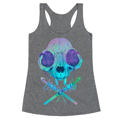Cat Skull & Crochet Hooks Racerback Tank