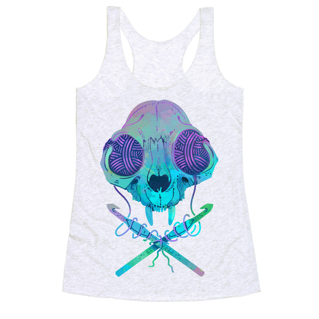 Cat Skull & Crochet Hooks Racerback Tank