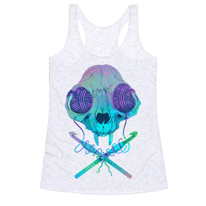 Cat Skull & Crochet Hooks Racerback Tank