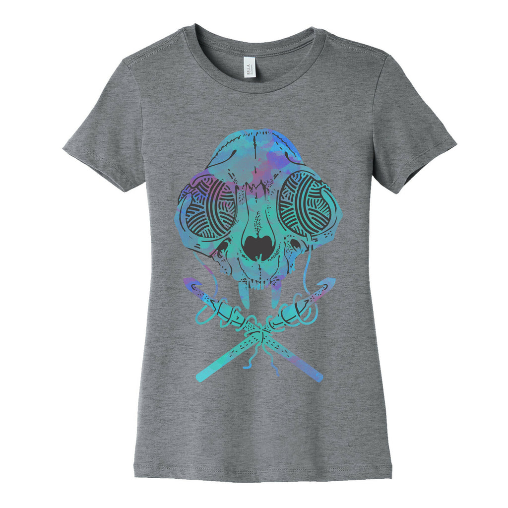 Cat Skull & Crochet Hooks Women's Cotton Tee