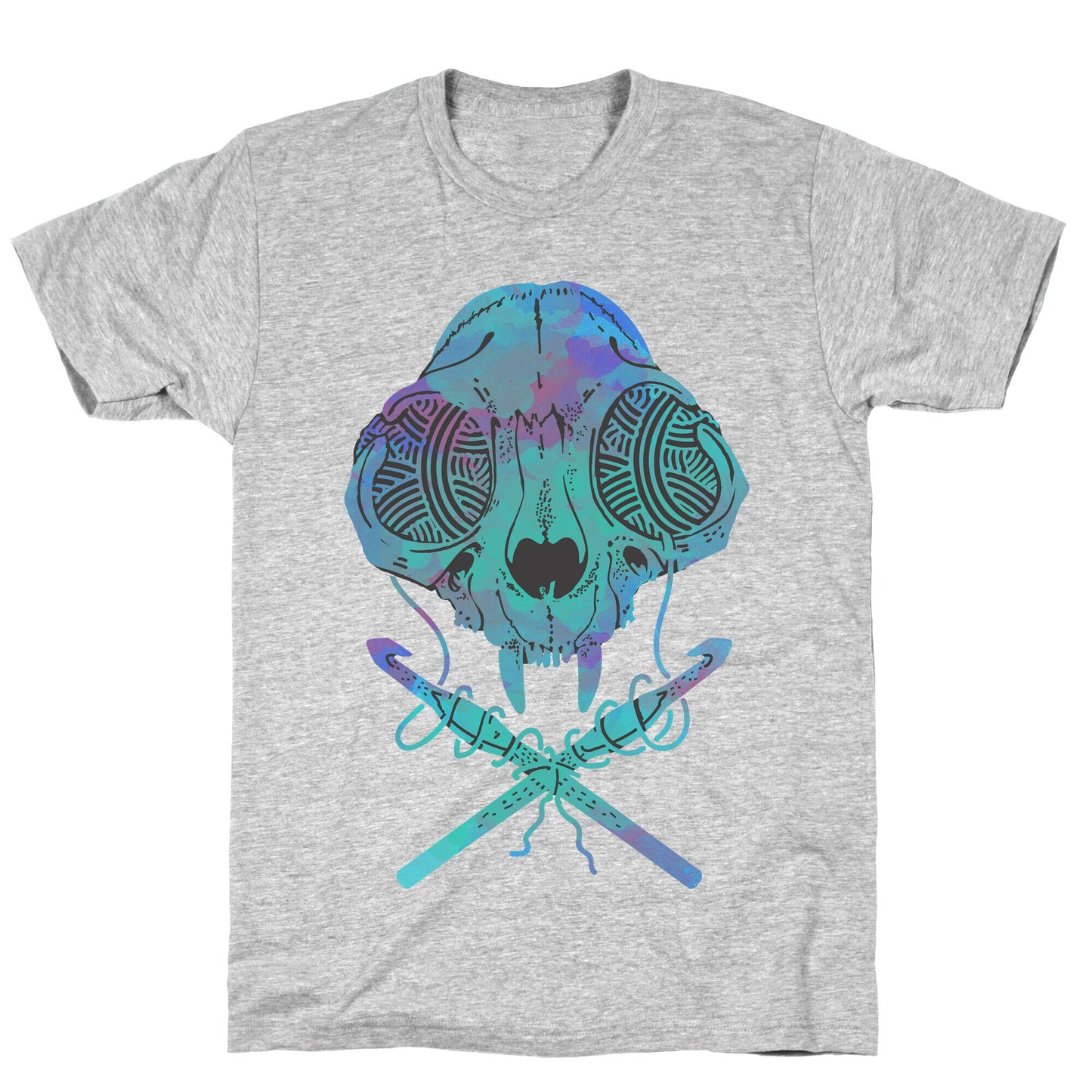 Cat Skull & Crochet Hooks T-Shirt