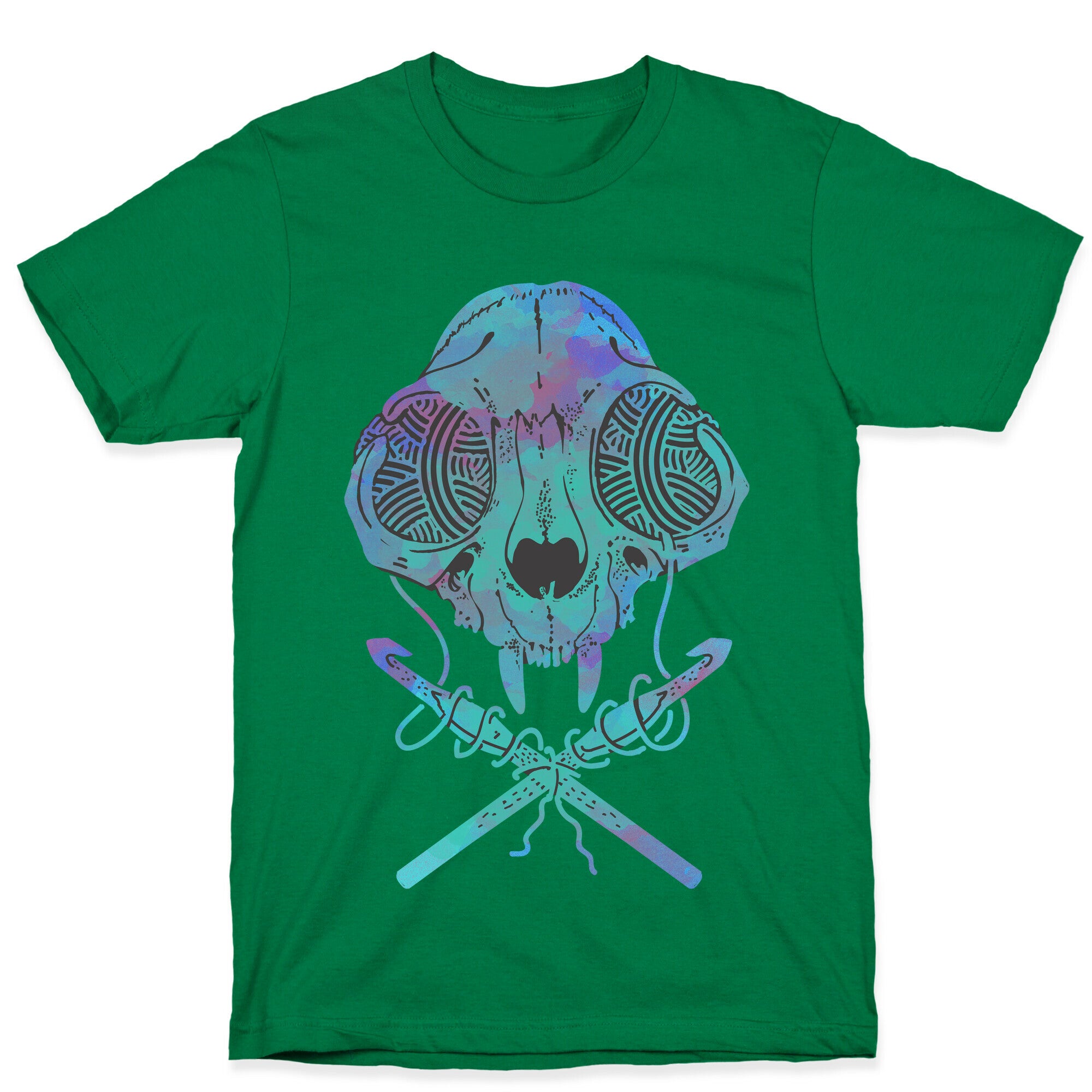 Cat Skull & Crochet Hooks T-Shirt