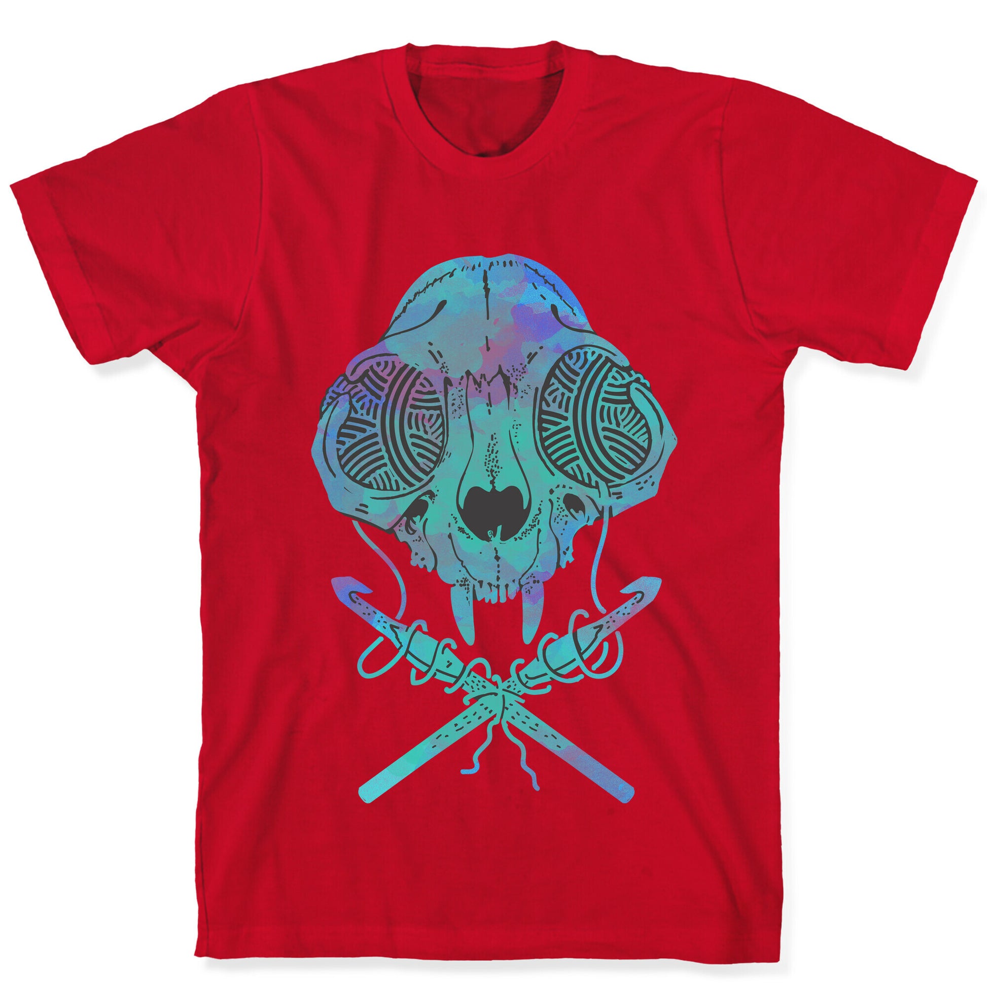 Cat Skull & Crochet Hooks T-Shirt